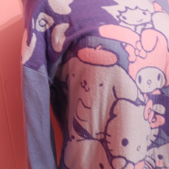 Hello Kitty Women's Sweater in Blue and Pink - Picture 5 of 8